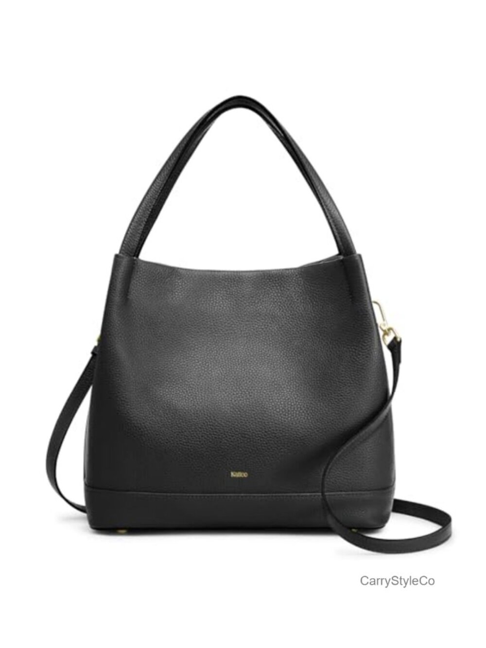Genuine Leather Bucket Bag Crossbody Purse with Detachable Strap
